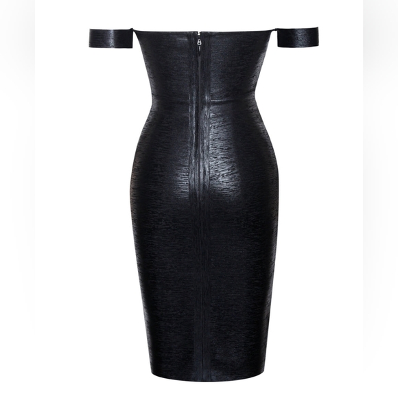 🖤 Irreplaceable Off Shoulder Black Metallic Bandage Dress 🖤 - Picture 14 of 16